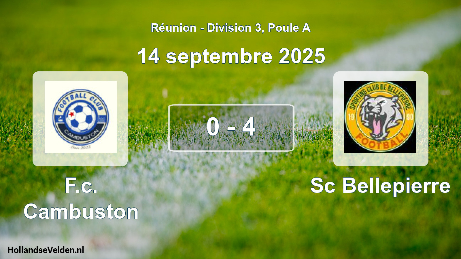 Match joué: F.c. Cambuston - Sc Bellepierre 2 - 1 (14 septembre 2025)
