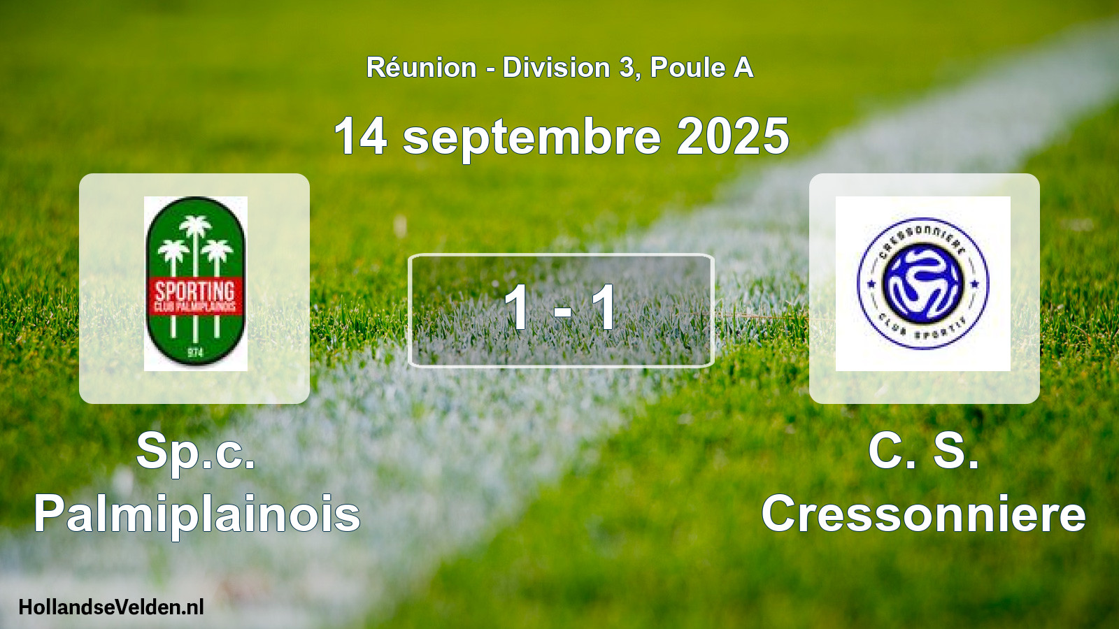 Gespeelde wedstrijd: Sp.c. Palmiplainois - C. S. Cressonniere 1 - 1 (14 september 2025)