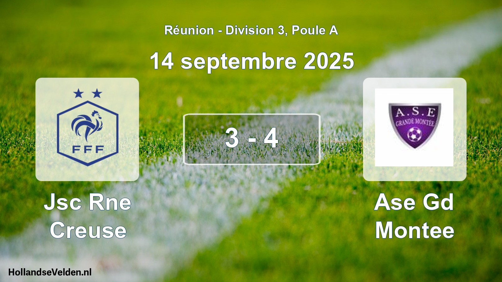 Gespeelde wedstrijd: Jsc Rne Creuse - Ase Gd Montee 3 - 4 (14 september 2025)