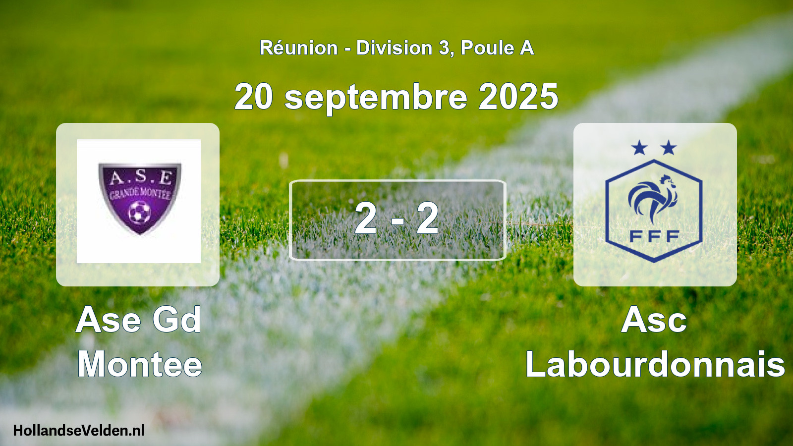 Match joué: Ase Gd Montee - Asc Labourdonnais 2 - 2 (20 septembre 2025)