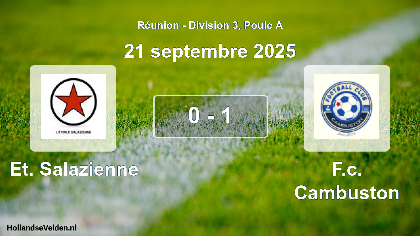 Total number of matches played: Et. Salazienne - F.c. Cambuston 0 - 1 (21 September 2025)
