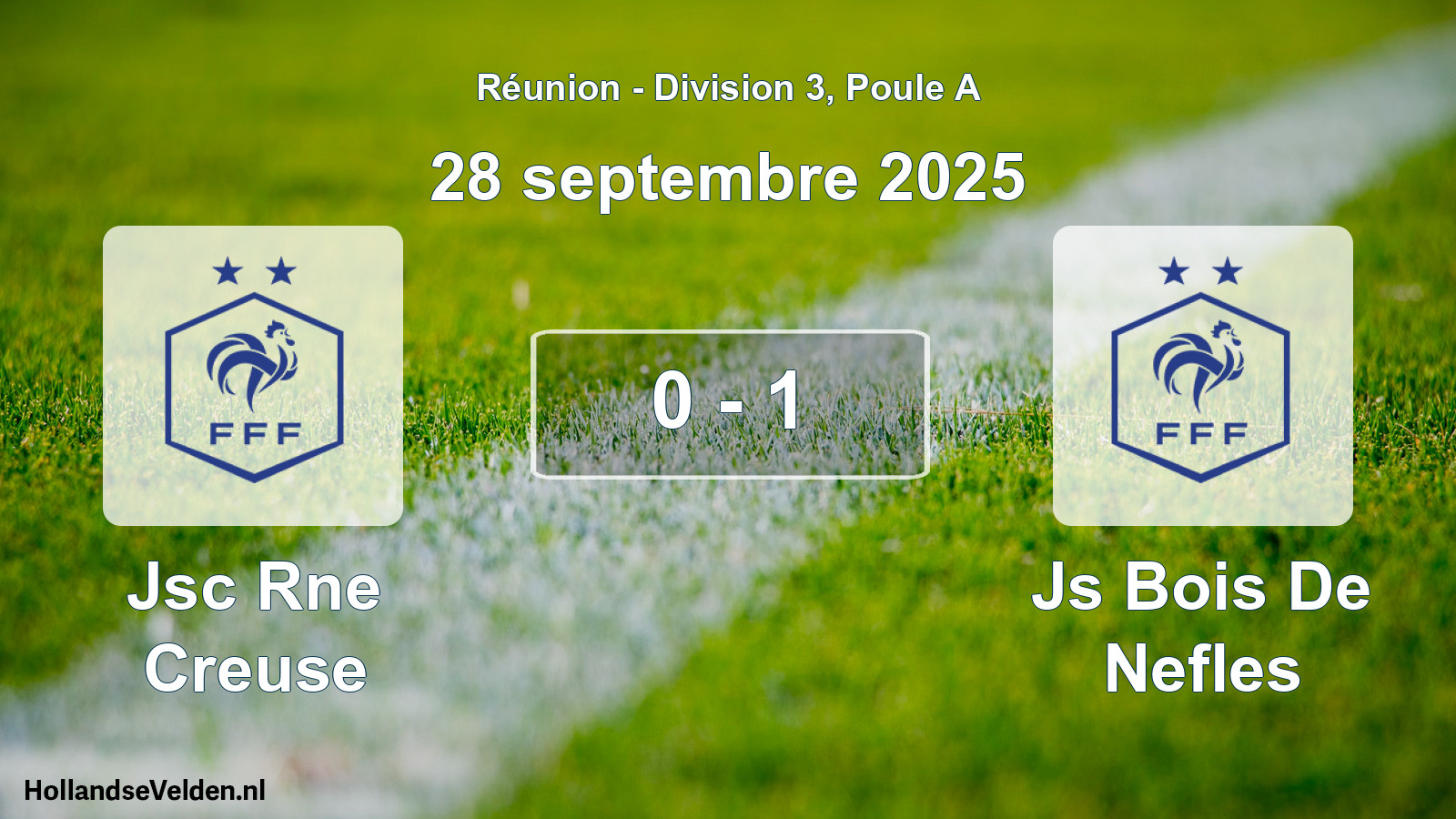 Match joué: Jsc Rne Creuse - Js Bois De Nefles 0 - 1 (28 septembre 2025)