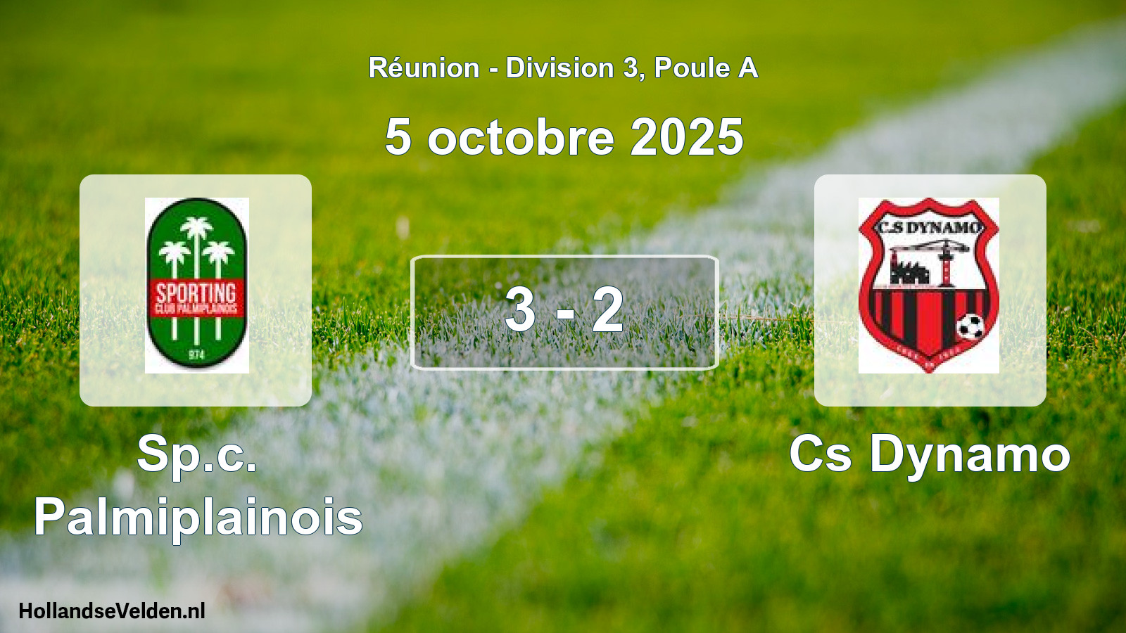 Total number of matches played: Sp.c. Palmiplainois - Cs Dynamo 3 - 2 (5 October 2025)