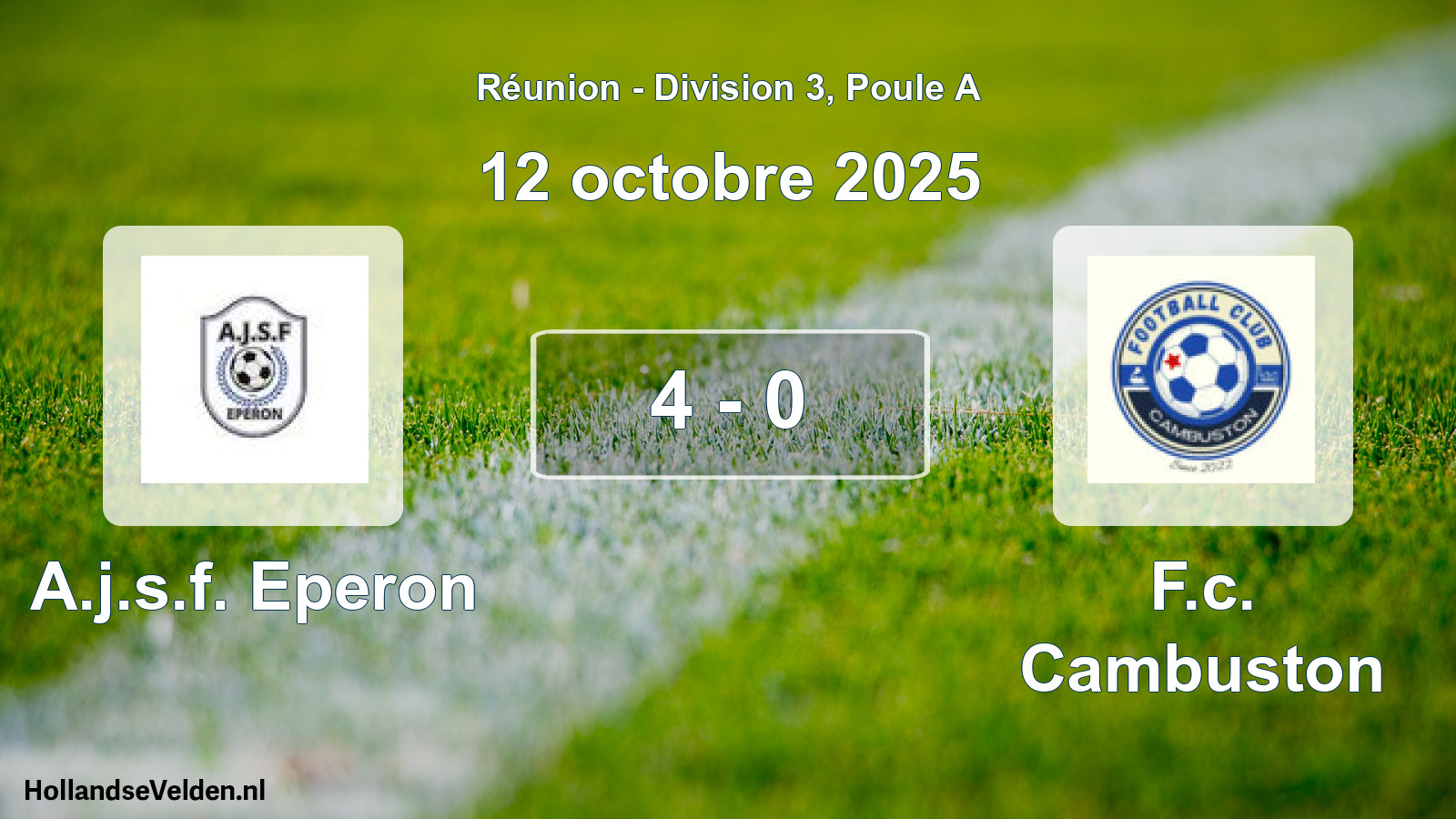 Gespeelde wedstrijd: A.j.s.f. Eperon - F.c. Cambuston 4 - 0 (12 oktober 2025)