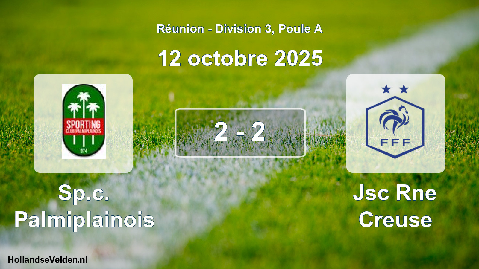 Total number of matches played: Sp.c. Palmiplainois - Jsc Rne Creuse 2 - 2 (12 October 2025)