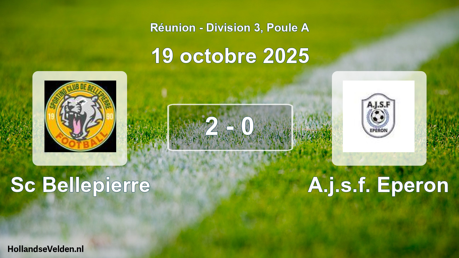 Total number of matches played: Sc Bellepierre - A.j.s.f. Eperon 2 - 0 (19 October 2025)