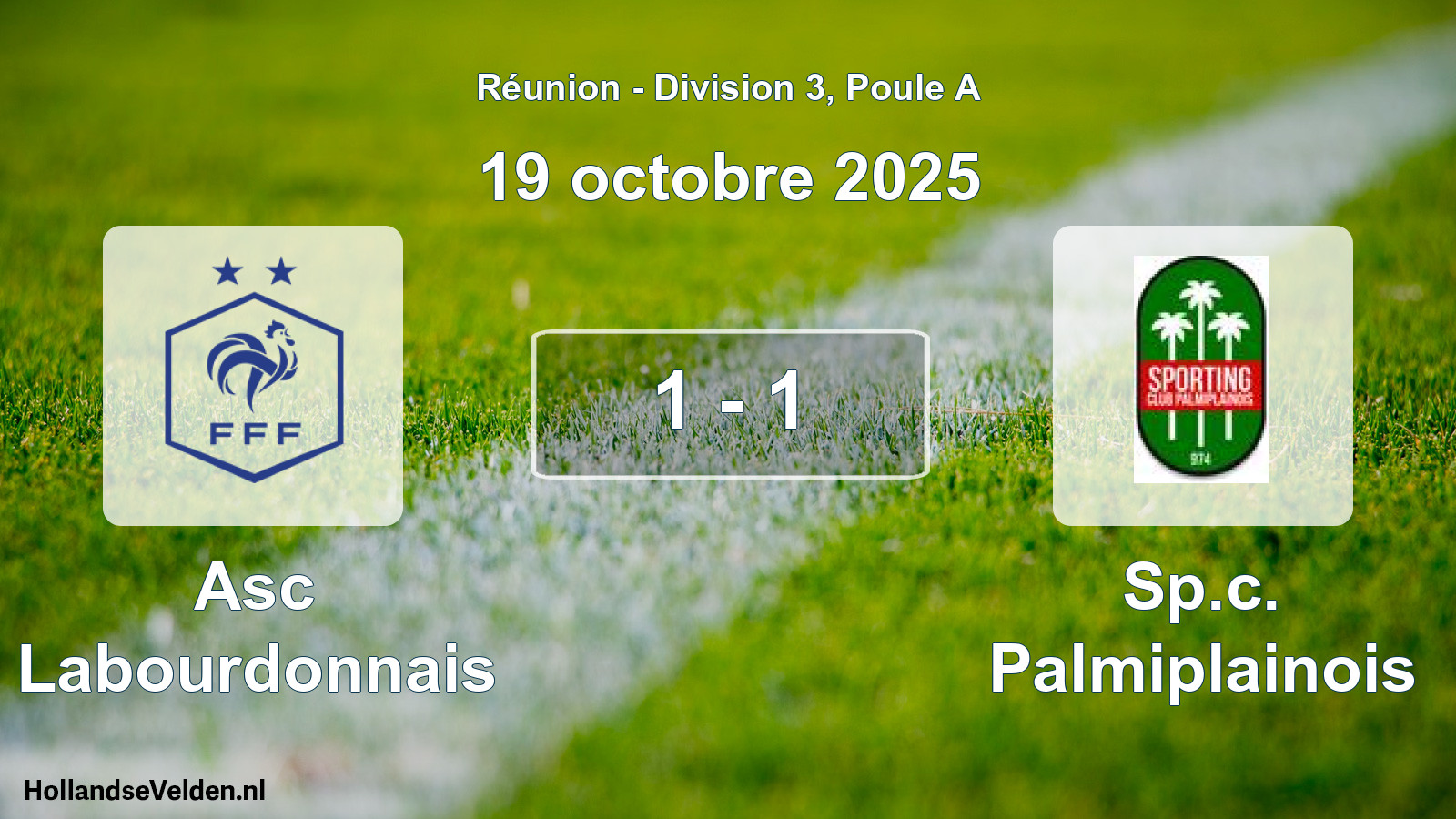 Match joué: Asc Labourdonnais - Sp.c. Palmiplainois 1 - 1 (19 octobre 2025)