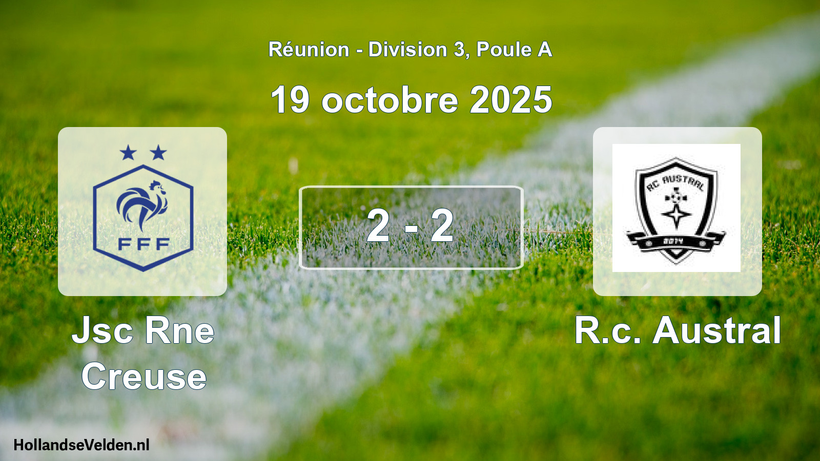 Gespeelde wedstrijd: Jsc Rne Creuse - R.c. Austral 2 - 2 (19 oktober 2025)
