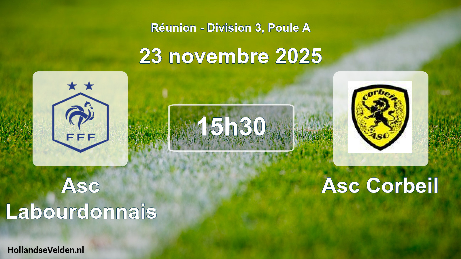 Match programmé: Asc Labourdonnais - Asc Corbeil (23 novembre 2025)