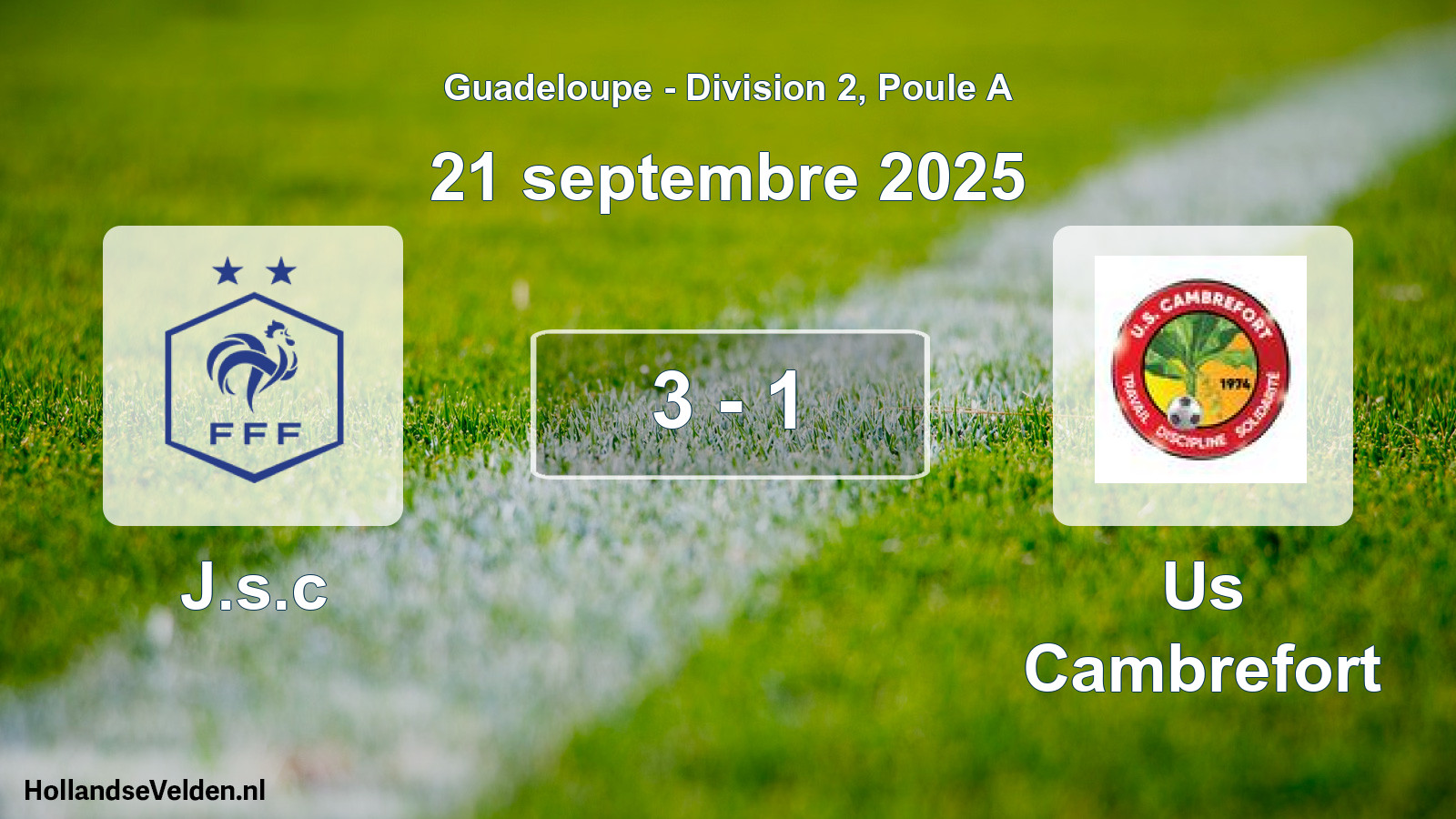 Match joué: J.s.c - Us Cambrefort 3 - 1 (21 septembre 2025)