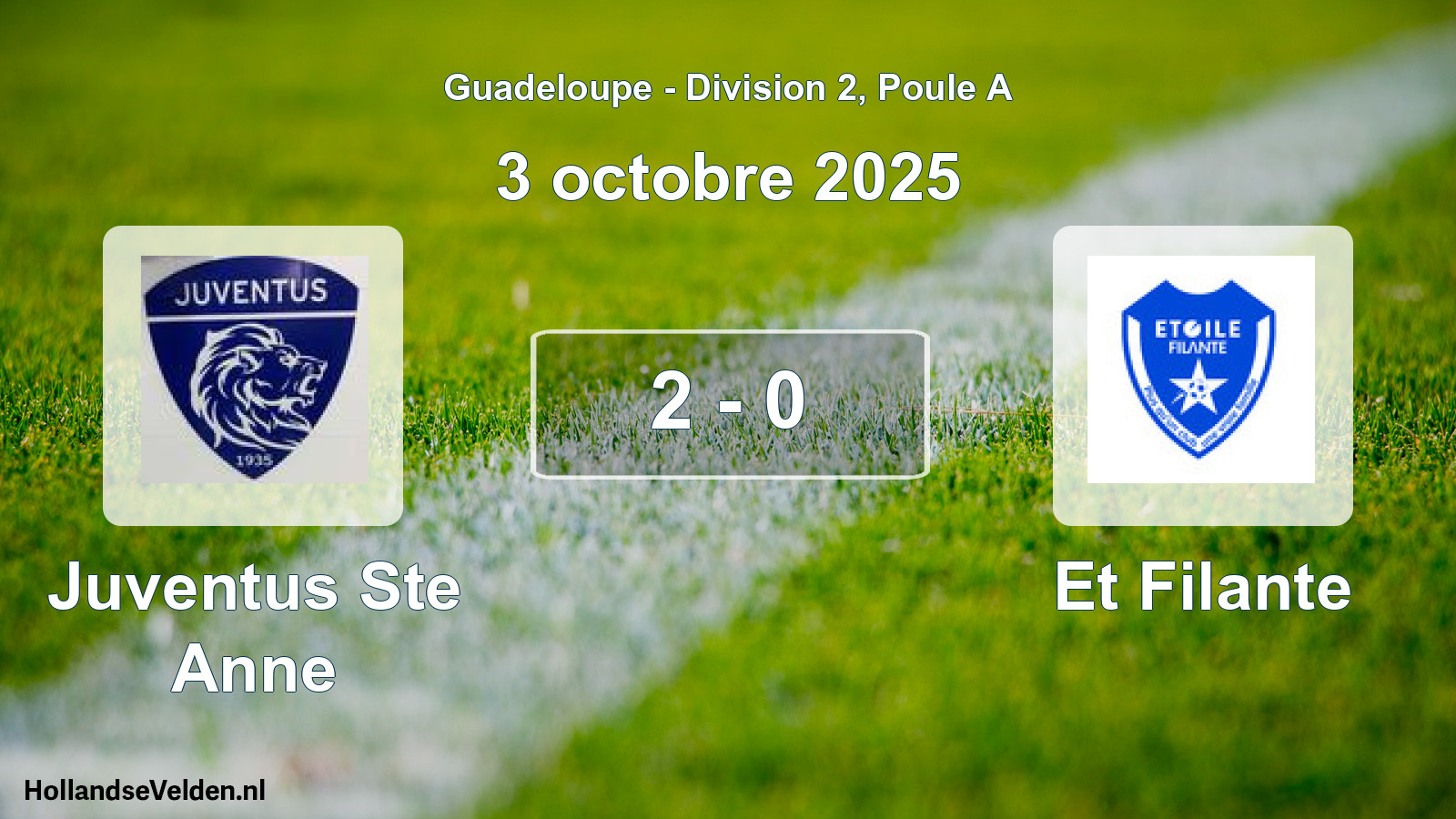 Gespeelde wedstrijd: Juventus Ste Anne - Et Filante 2 - 0 (3 oktober 2025)
