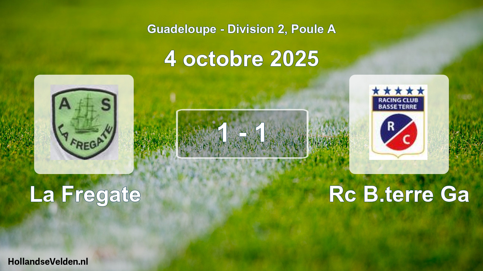 Total number of matches played: La Fregate - Rc B.terre Ga 1 - 1 (4 October 2025)