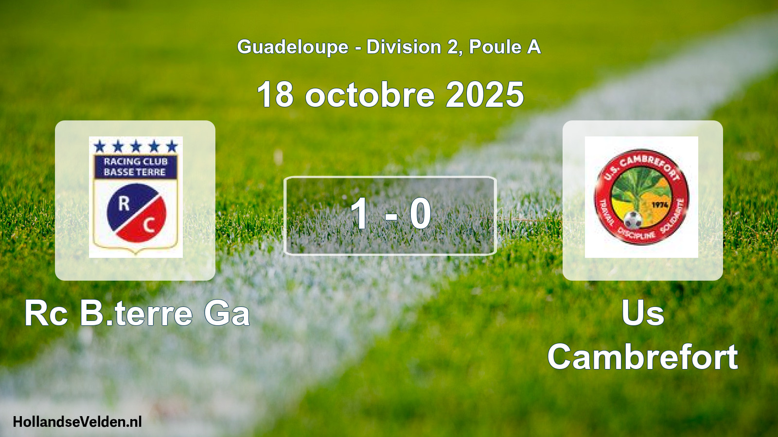 Match joué: Rc B.terre Ga - Us Cambrefort 1 - 0 (18 octobre 2025)