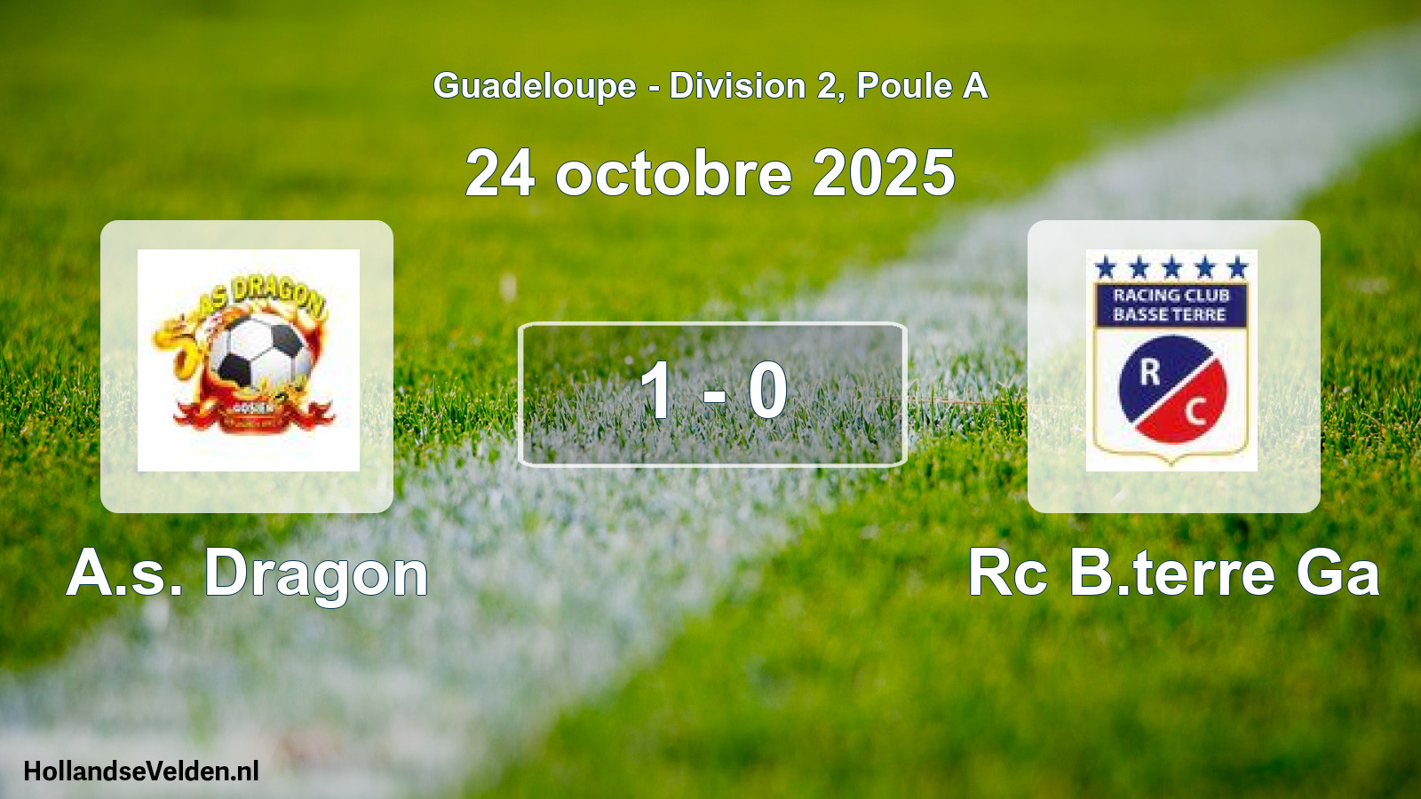 Match joué: A.s. Dragon - Rc B.terre Ga 1 - 0 (24 octobre 2025)
