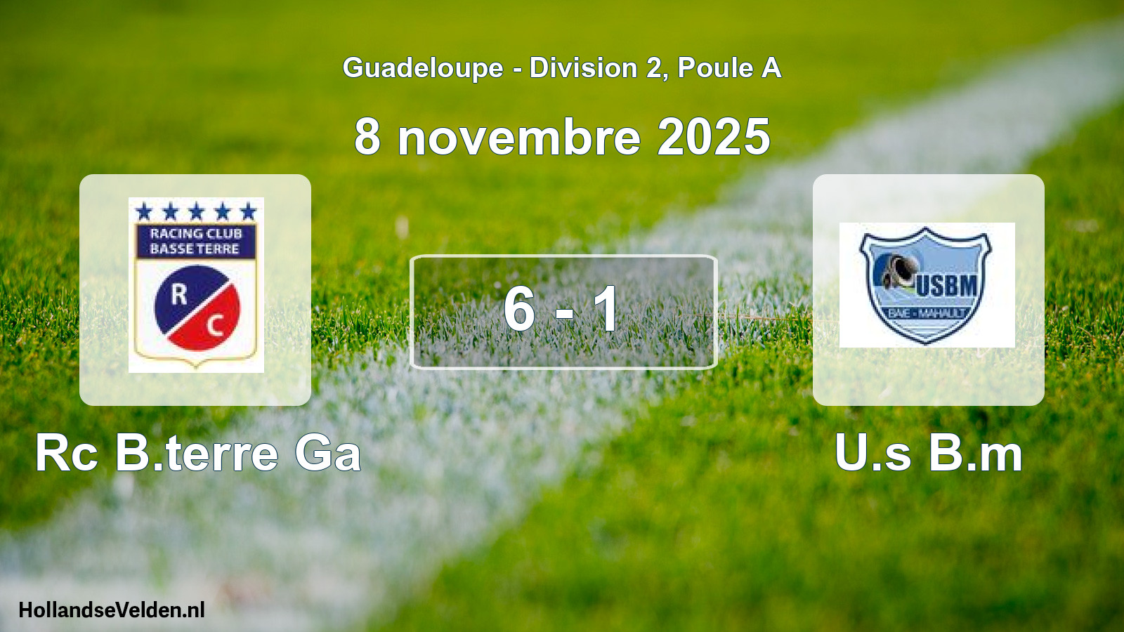 Gespeelde wedstrijd: Rc B.terre Ga - U.s B.m 6 - 1 (8 november 2025)