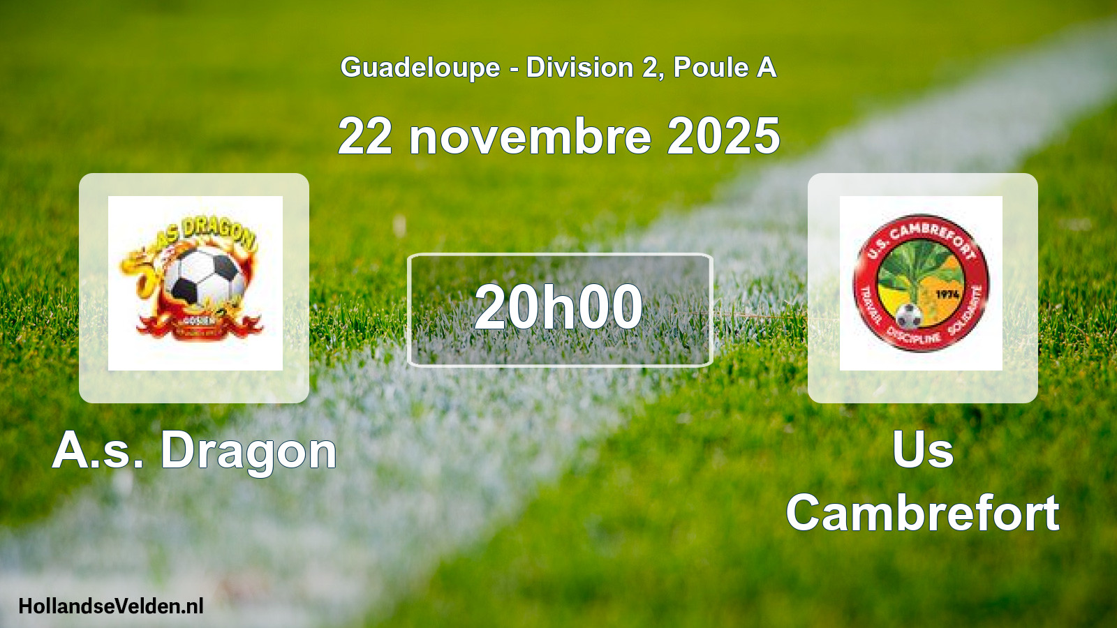 Match programmé: A.s. Dragon - Us Cambrefort (22 novembre 2025)
