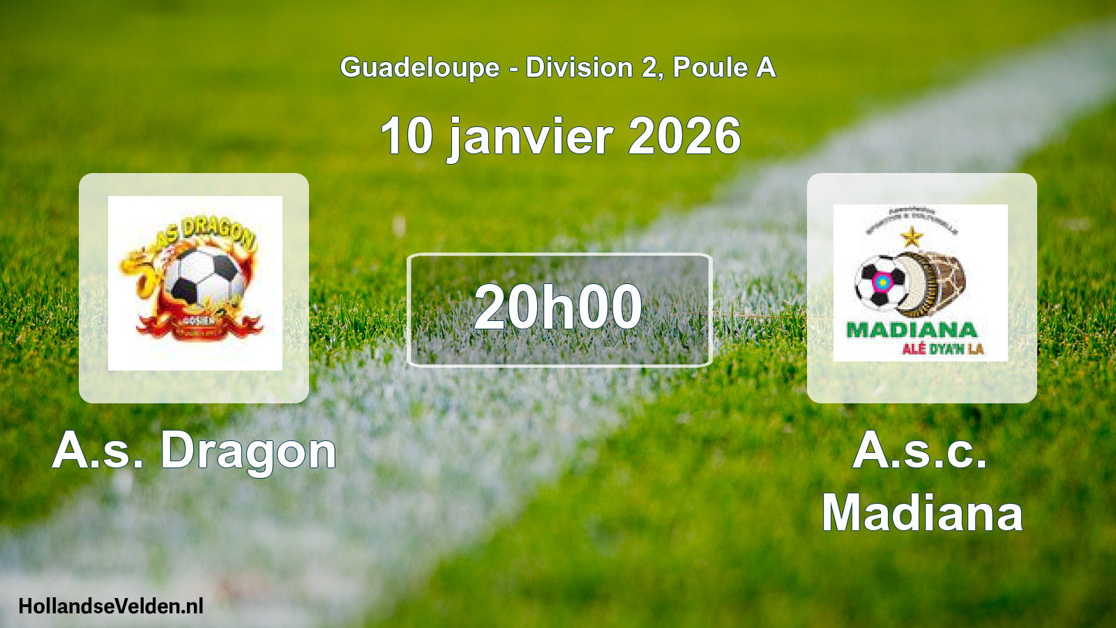 Scheduled Match: A.s. Dragon - A.s.c. Madiana (10 January 2026)