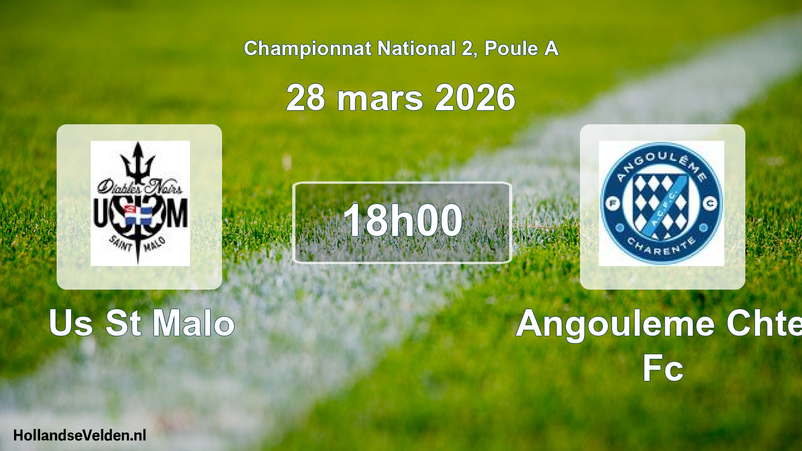 Geplande wedstrijd: Us St Malo - Angouleme Chte Fc (28 maart 2026)