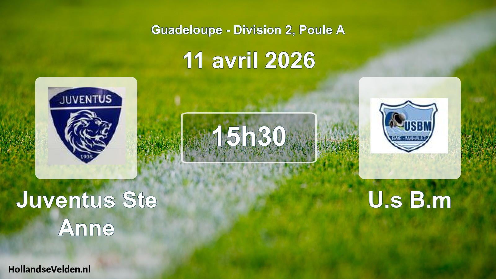 Match programmé: Juventus Ste Anne - U.s B.m (11 avril 2026)