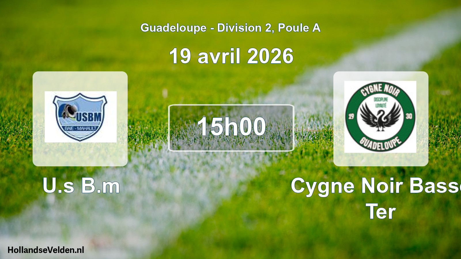Match programmé: U.s B.m - Cygne Noir Basse Ter (19 avril 2026)