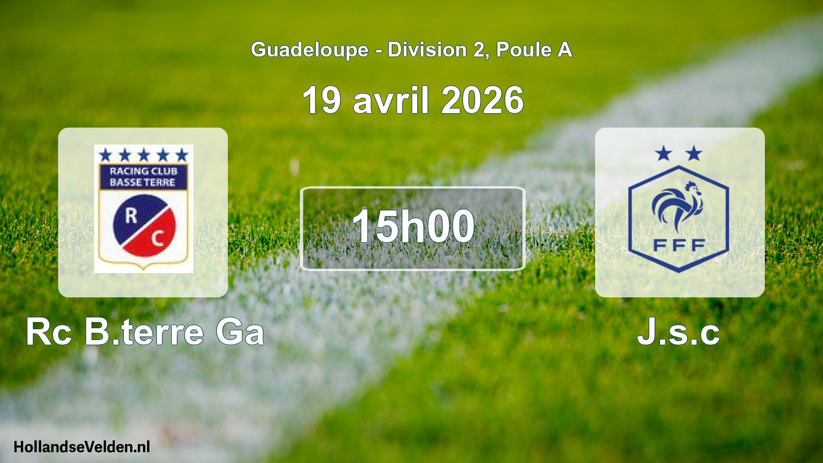 Scheduled Match: Rc B.terre Ga - J.s.c (19 April 2026)