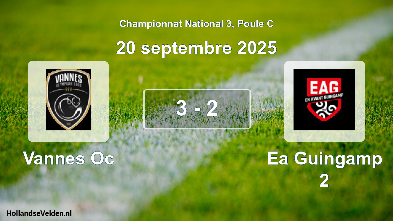 Total number of matches played: Vannes Oc - Ea Guingamp 2 3 - 2 (20 September 2025)