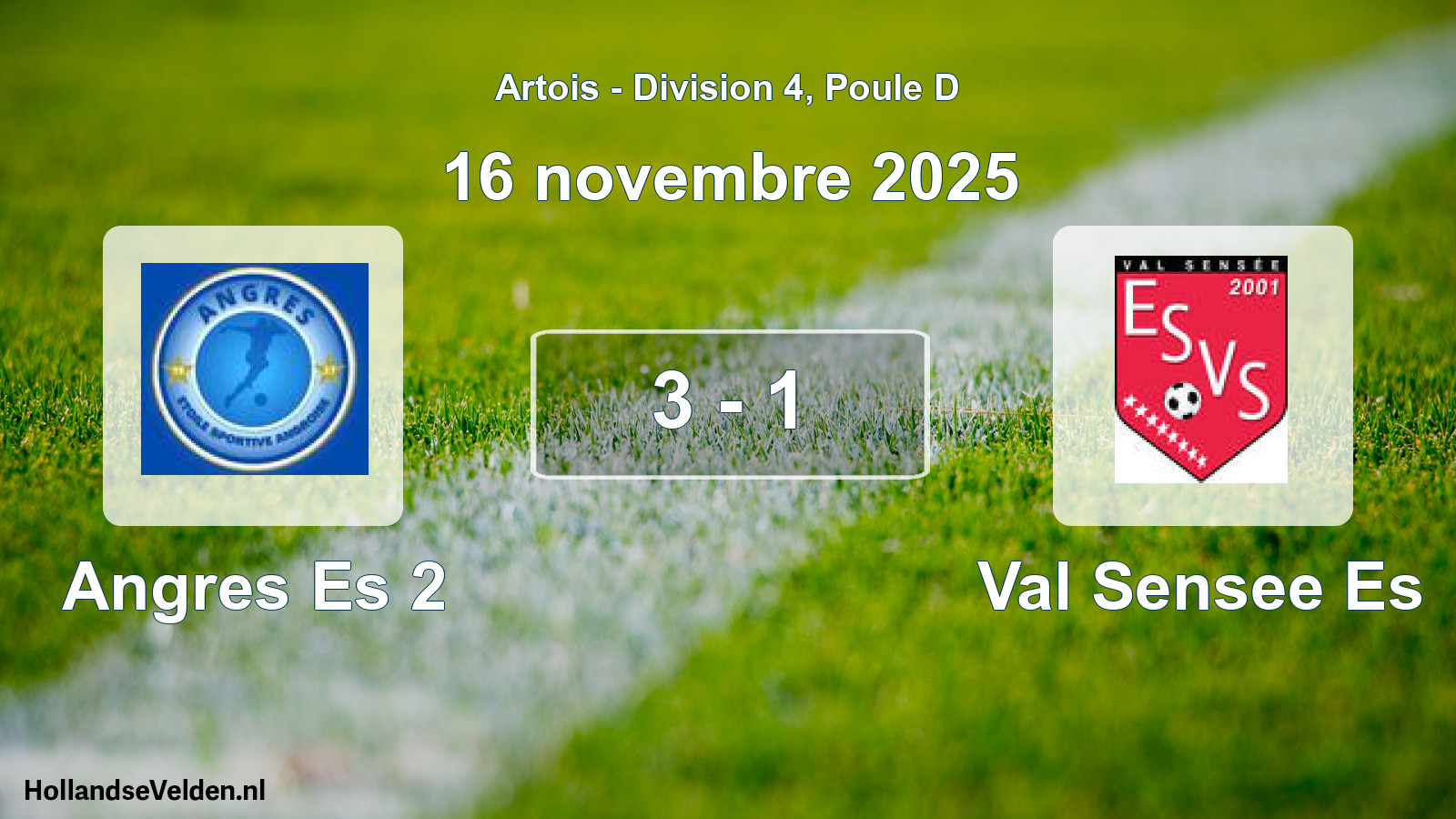 Gespeelde wedstrijd: Angres Es 2 - Val Sensee Es 3 - 1 (16 november 2025)