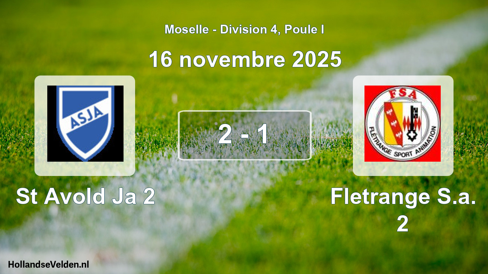 Gespeelde wedstrijd: St Avold Ja 2 - Fletrange S.a. 2 2 - 1 (16 november 2025)