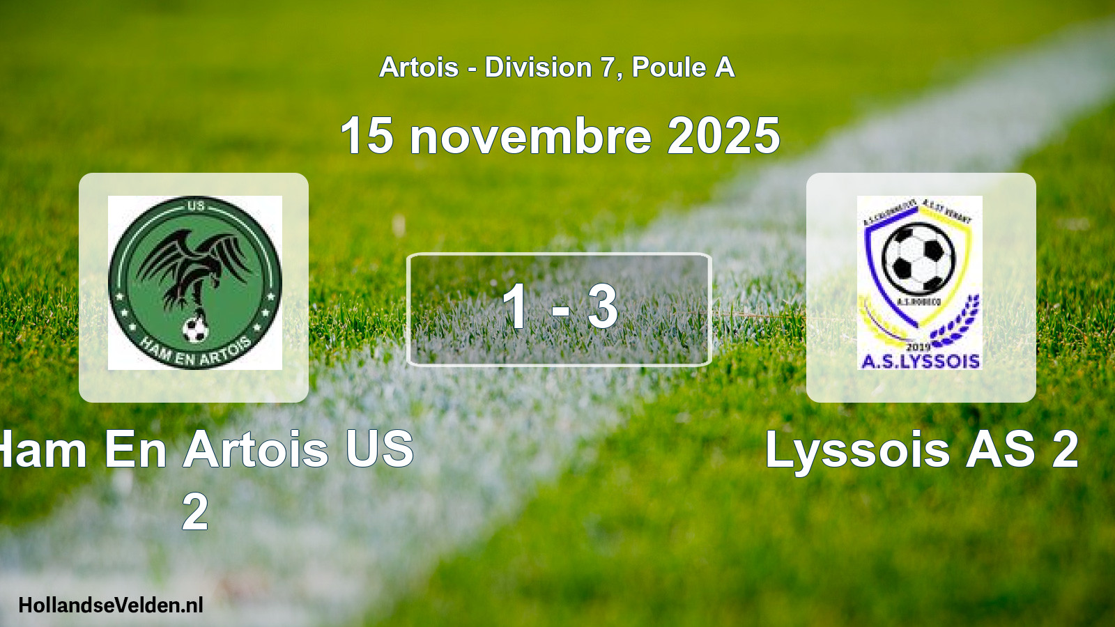 Match joué: Ham En Artois US 2 - Lyssois AS 2 1 - 3 (15 novembre 2025)