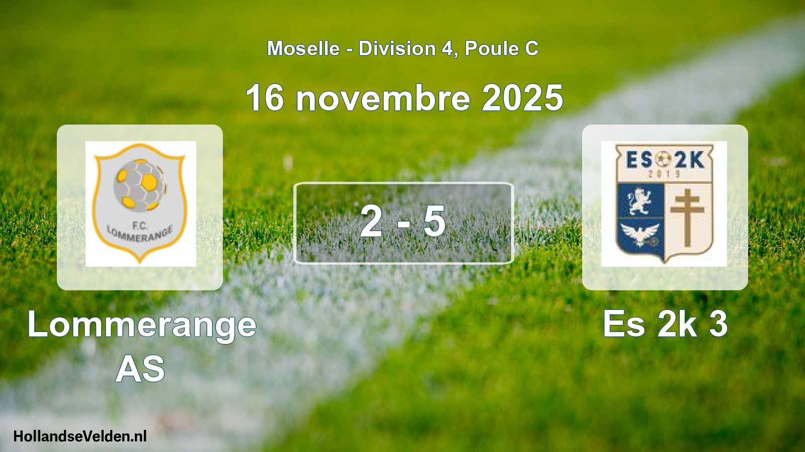 Match joué: Lommerange AS - Es 2k 3 2 - 5 (16 novembre 2025)