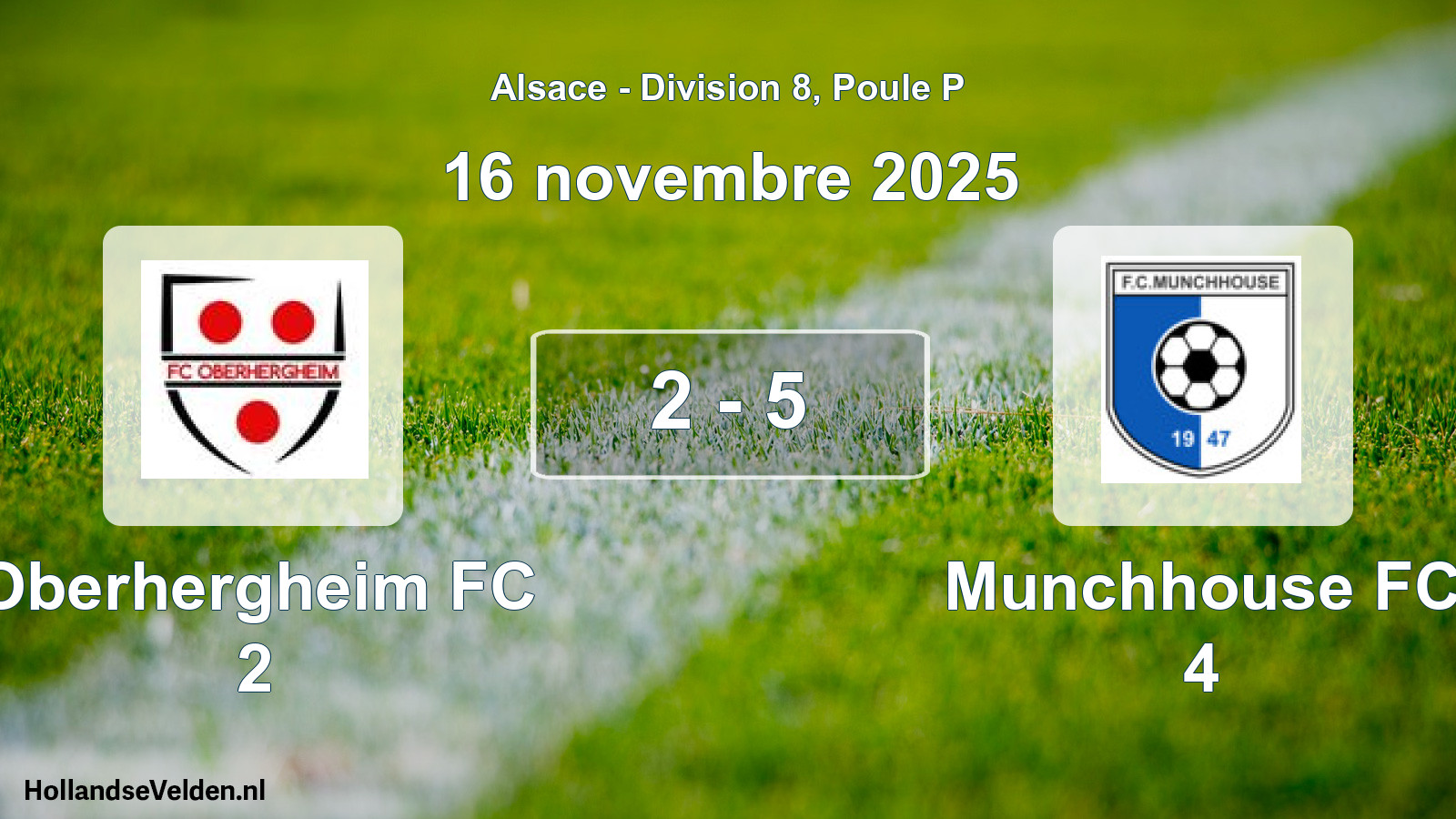 Match joué: Oberhergheim FC 2 - Munchhouse FC 4 2 - 5 (16 novembre 2025)