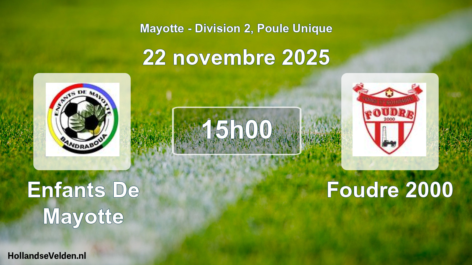 Match programmé: Enfants De Mayotte - Foudre 2000 (22 novembre 2025)