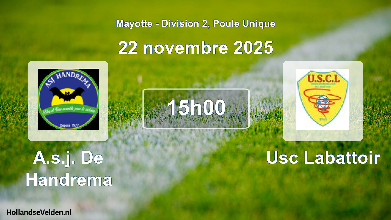 Scheduled Match: A.s.j. De Handrema - Usc Labattoir (22 November 2025)