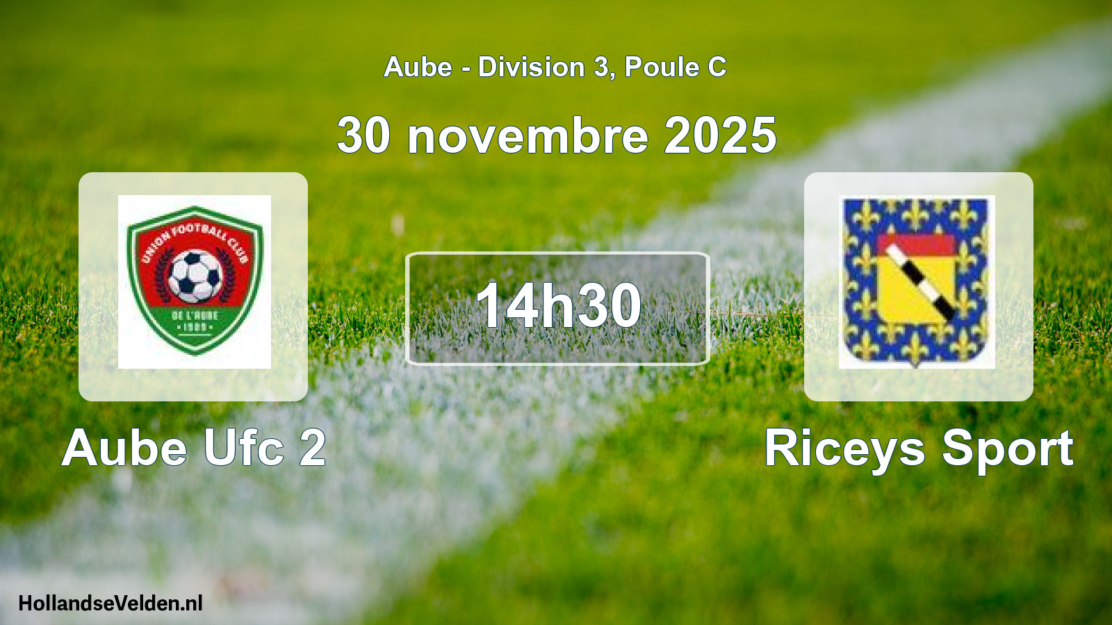 Scheduled Match: Aube Ufc 2 - Riceys Sport (30 November 2025)