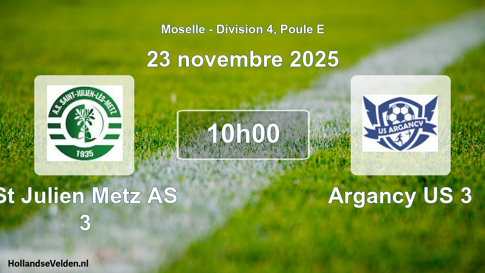 Geplande wedstrijd: St Julien Metz AS 3 - Argancy US 3 (23 november 2025)