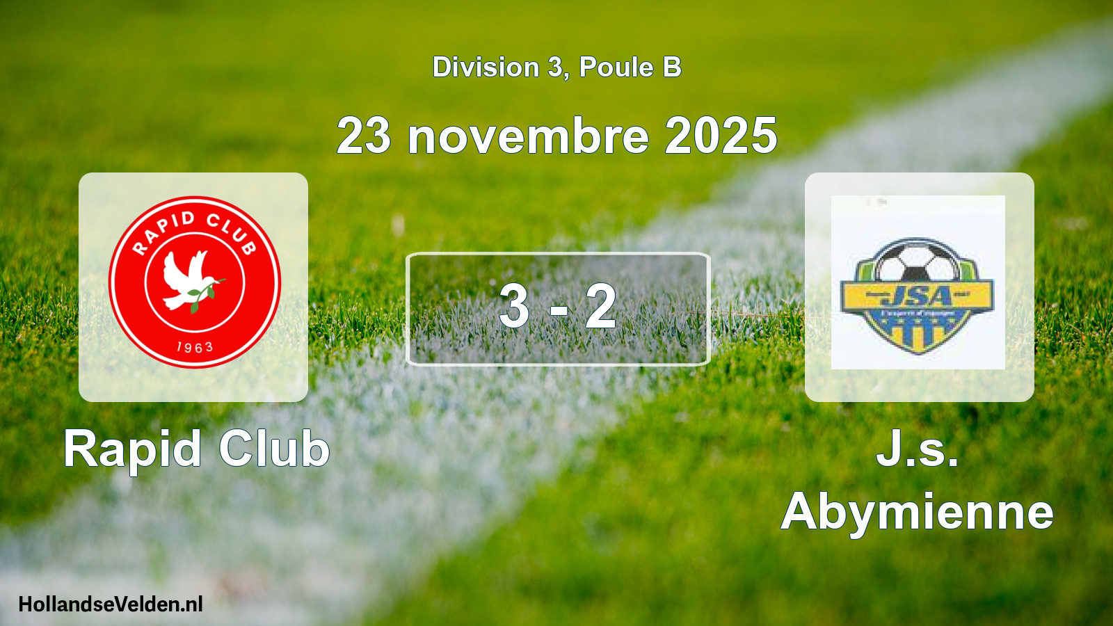 Match joué: Rapid Club - J.s. Abymienne 3 - 2 (23 novembre 2025)