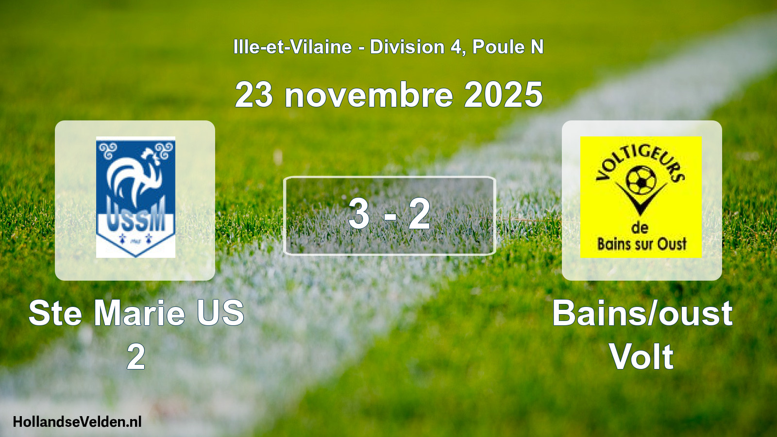Gespeelde wedstrijd: Ste Marie US 2 - Bains/oust Volt 3 - 2 (23 november 2025)