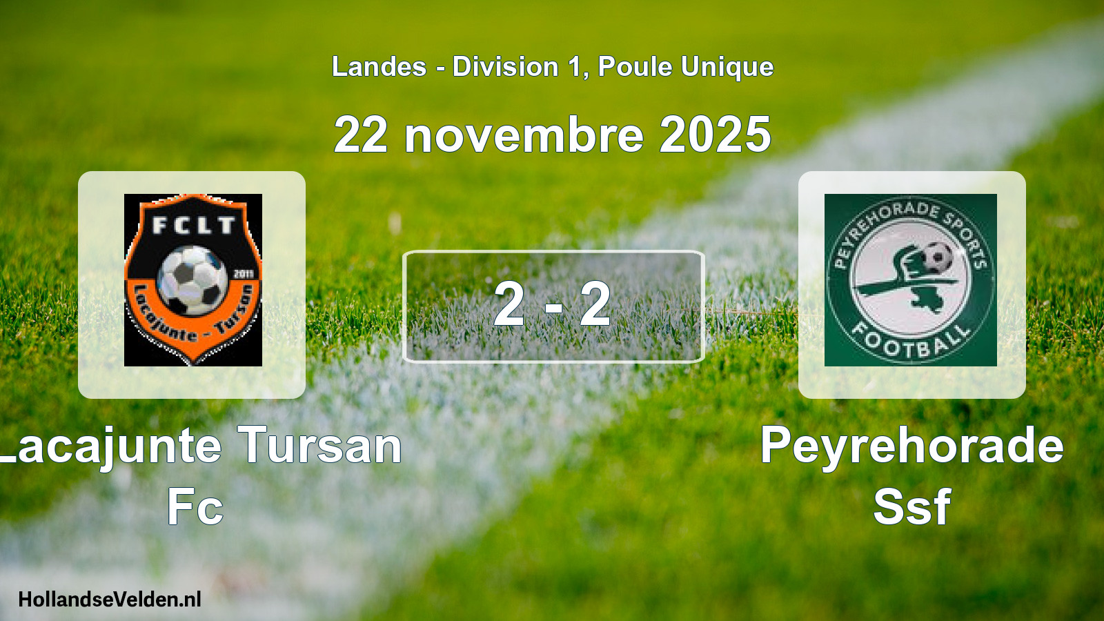 Match joué: Lacajunte Tursan Fc - Peyrehorade Ssf 2 - 2 (22 novembre 2025)