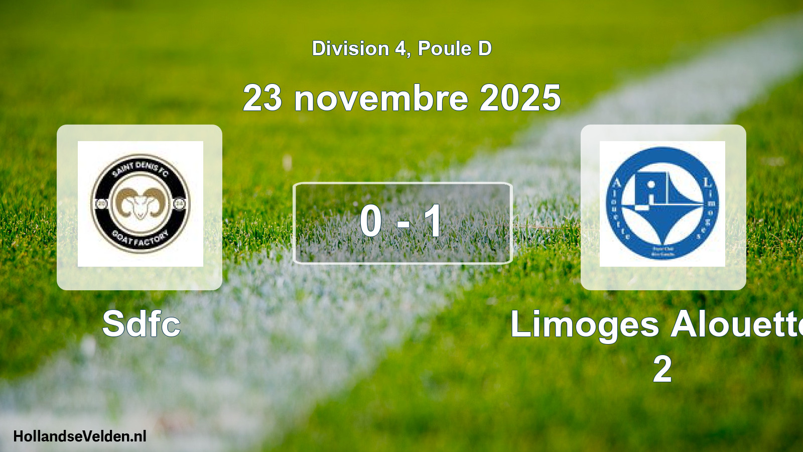 Match joué: Sdfc - Limoges Alouette 2 0 - 1 (23 novembre 2025)