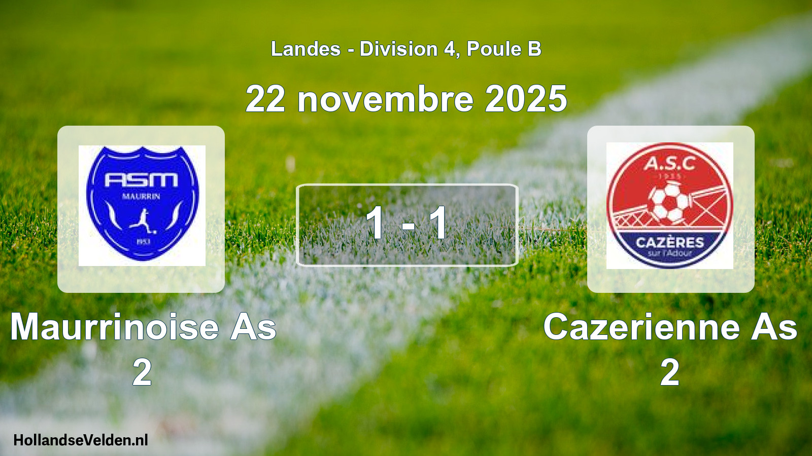 Gespeelde wedstrijd: Maurrinoise As 2 - Cazerienne As 2 1 - 1 (22 november 2025)