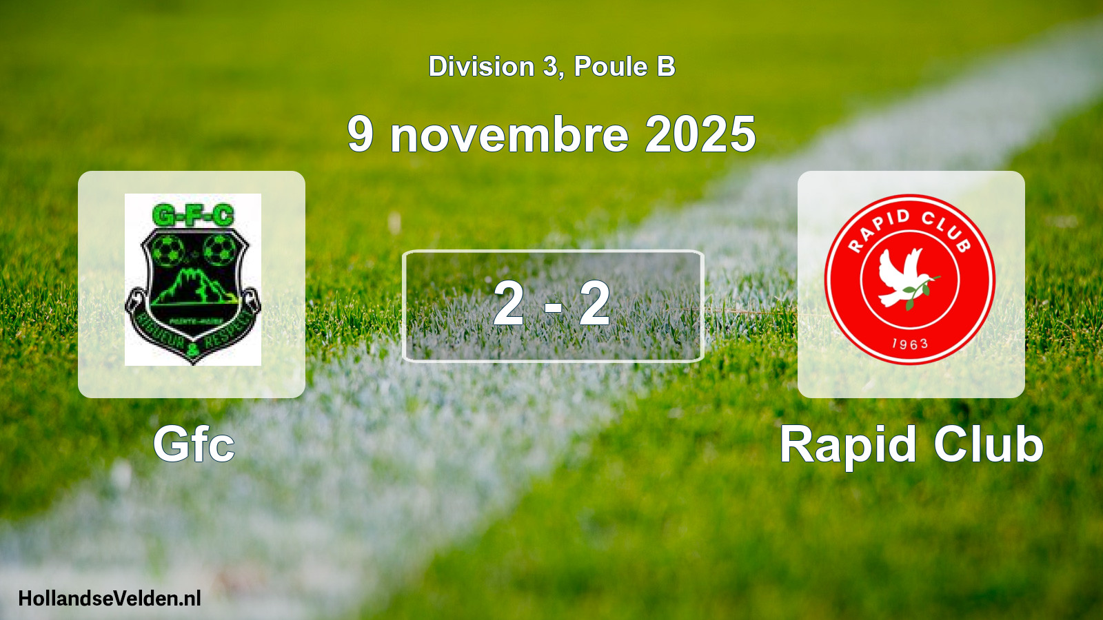 Match joué: Gfc - Rapid Club 2 - 2 (9 novembre 2025)