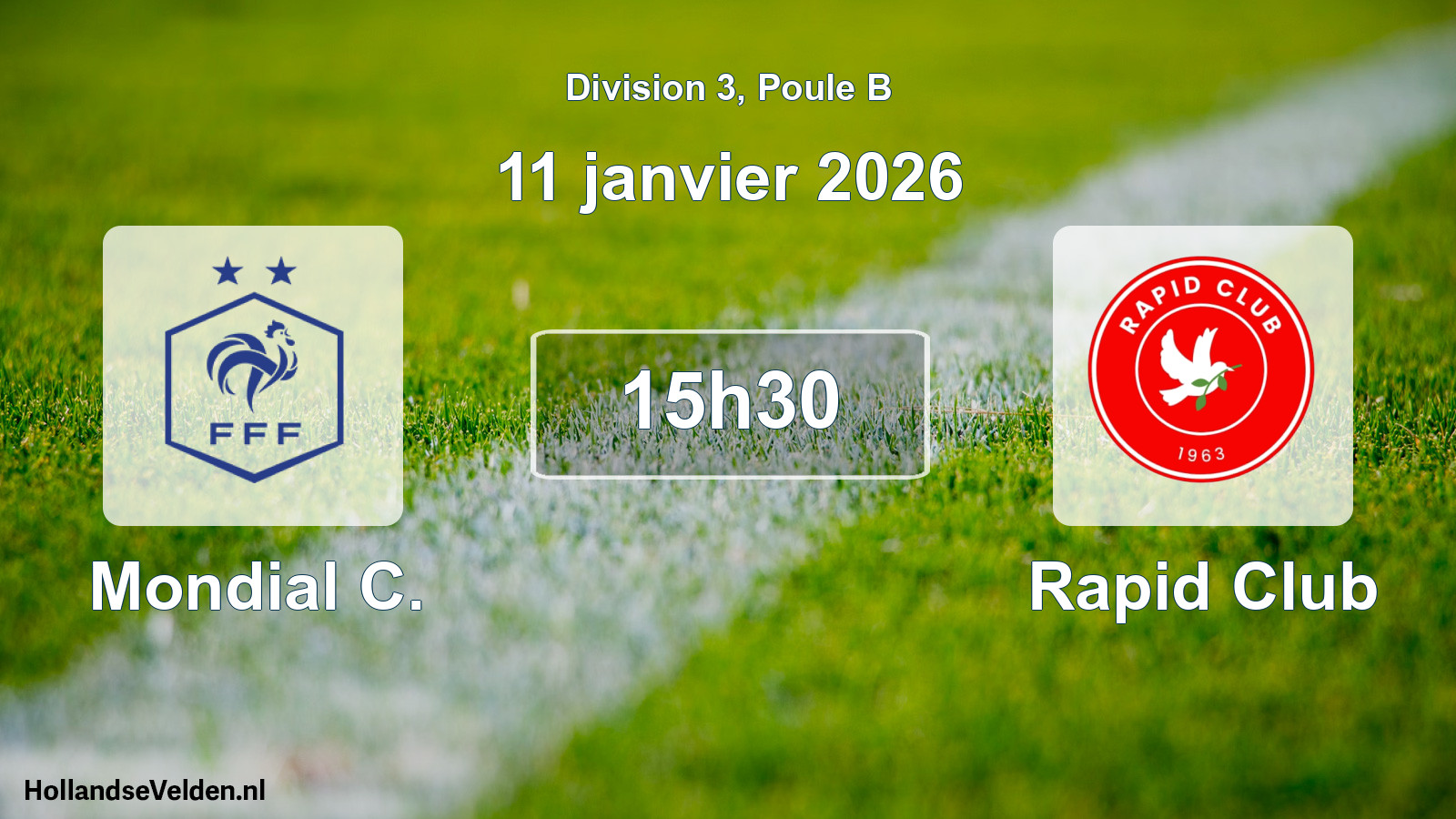 Match programmé: Mondial C. - Rapid Club (11 janvier 2026)