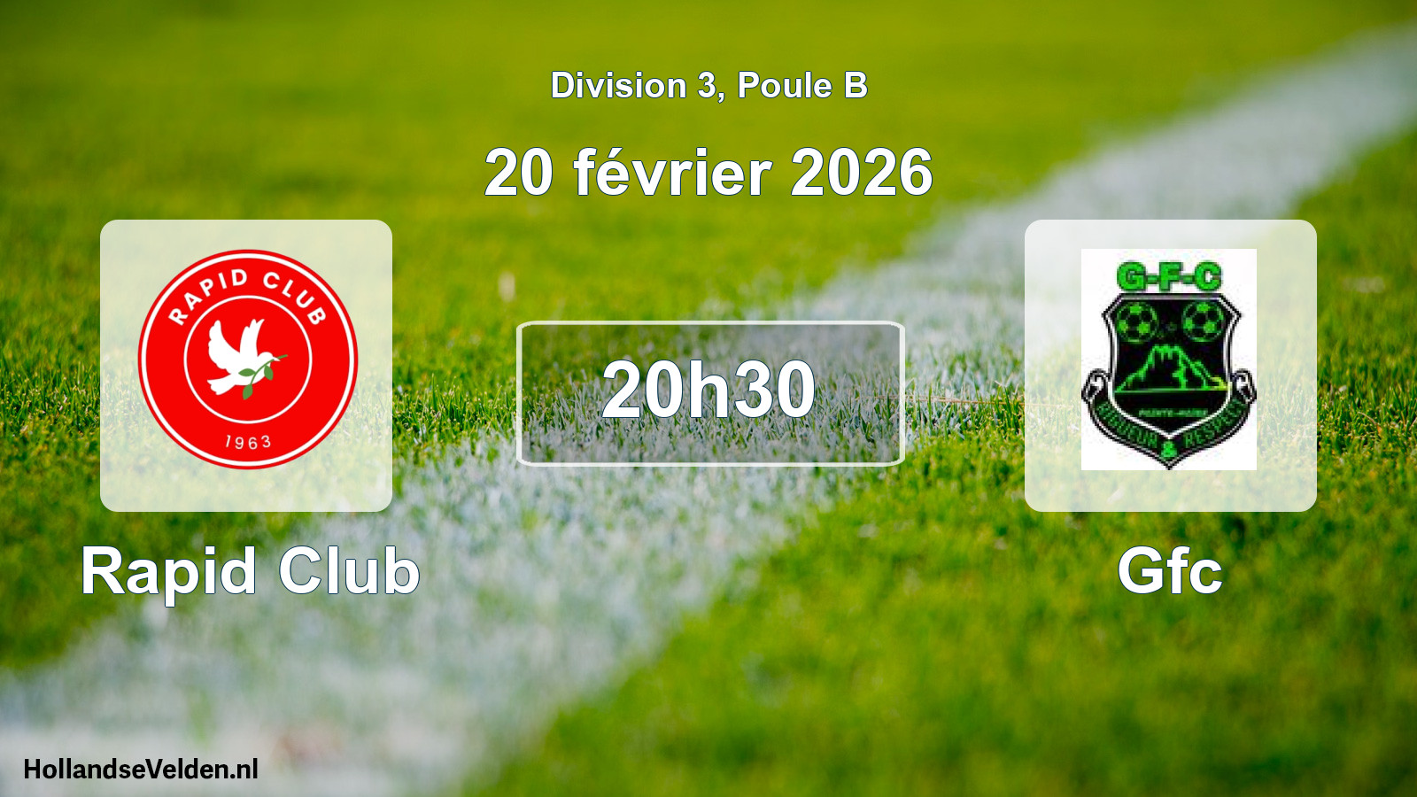 Match programmé: Rapid Club - Gfc (20 février 2026)