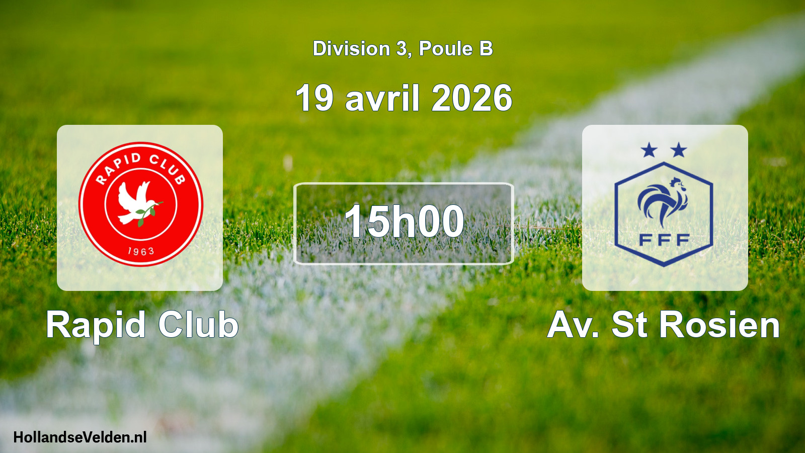 Match programmé: Rapid Club - Av. St Rosien (19 avril 2026)