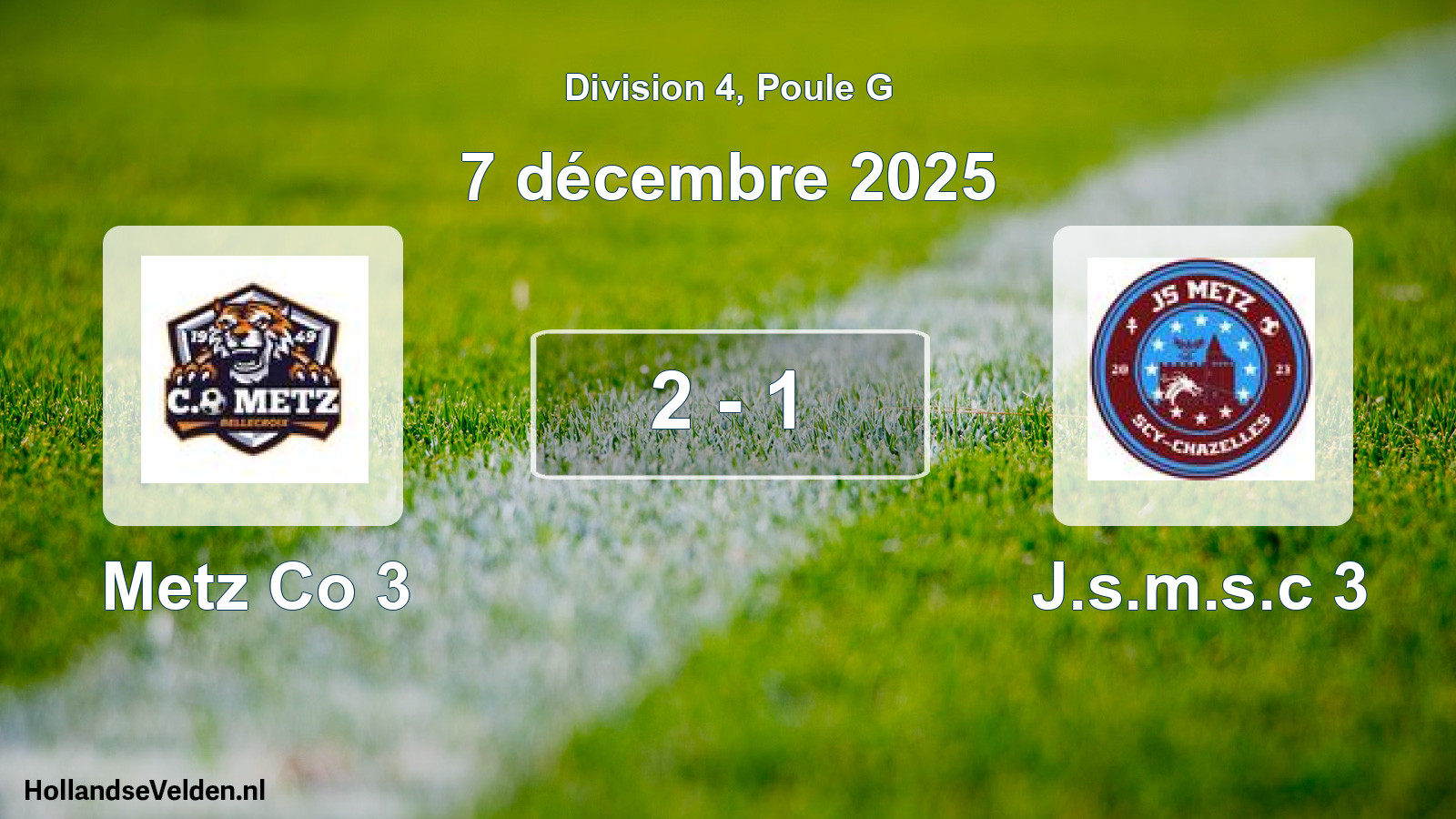 Match joué: Metz Co 3 - J.s.m.s.c 3 2 - 1 (7 décembre 2025)