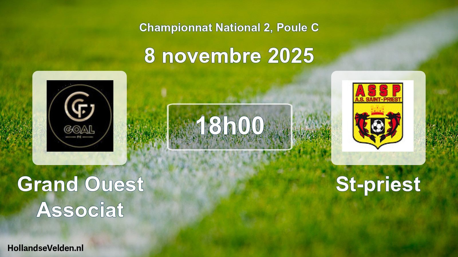 Geplande wedstrijd: Grand Ouest Associat - St-priest (8 november 2025)