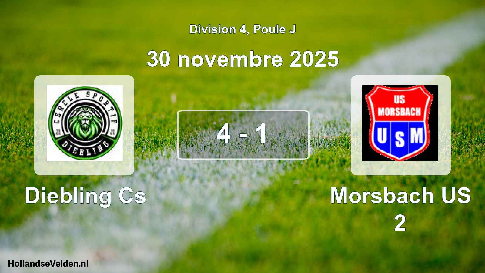Total number of matches played: Diebling Cs - Morsbach US 2 4 - 1 (30 November 2025)