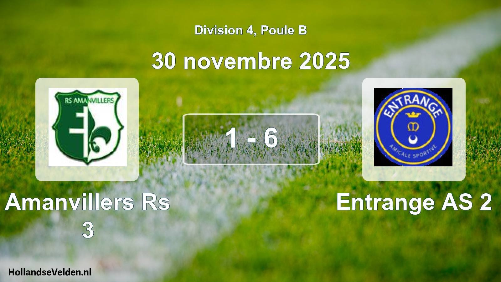 Match joué: Amanvillers Rs 3 - Entrange AS 2 1 - 6 (30 novembre 2025)