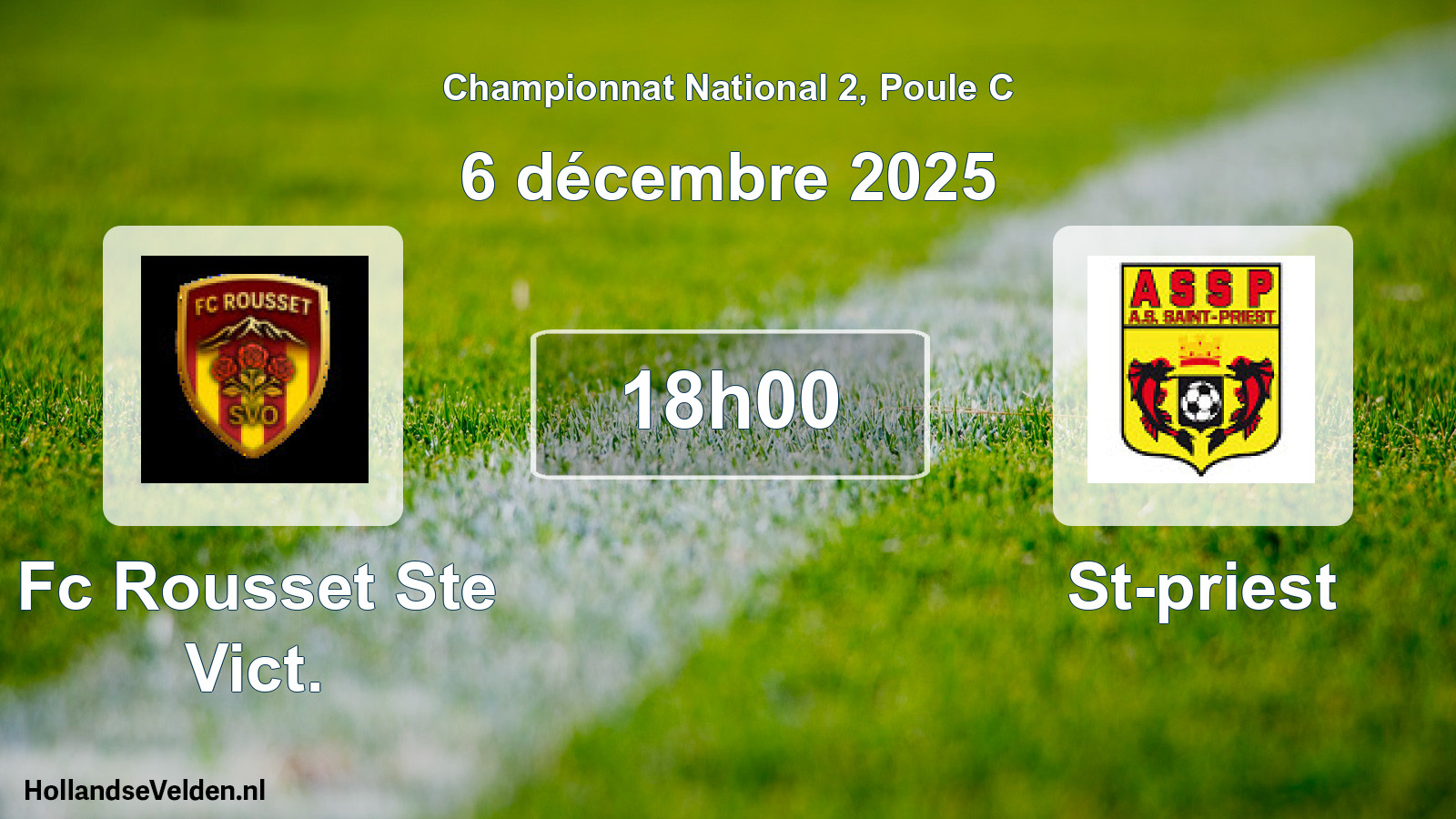 Geplande wedstrijd: Fc Rousset Ste Vict. - St-priest (6 décembre 2025)