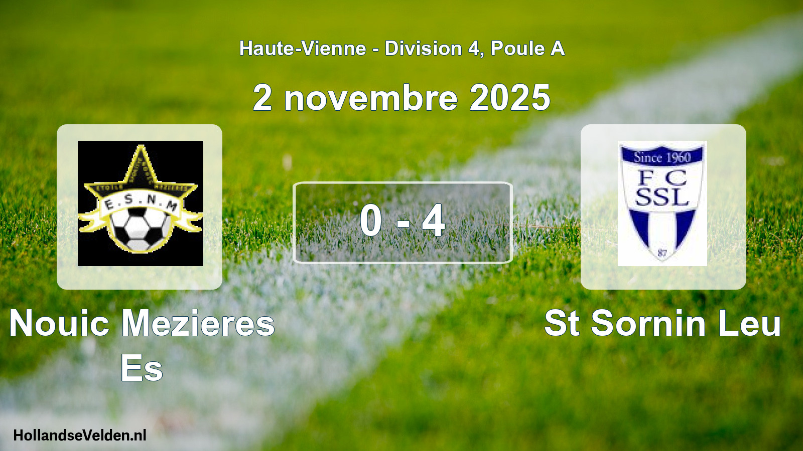 Gespeelde wedstrijd: Nouic Mezieres Es - St Sornin Leu 0 - 4 (2 november 2025)